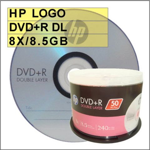 HP 惠普 LOGO DVD+R DL 8X / 8.5GB 空白燒錄片 50片 XBOX專用超燒片