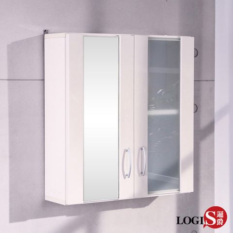 LOGIS 蘭朵單鏡+霧玻雙門防水浴櫃 化妝櫃 吊櫃 櫥櫃【C1060-1G】