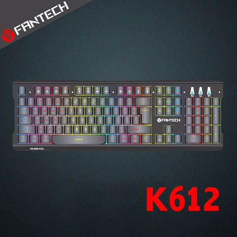RGB多色混搭背光FANTECH K612 鋁合金面板音效感應RGB電競鍵盤