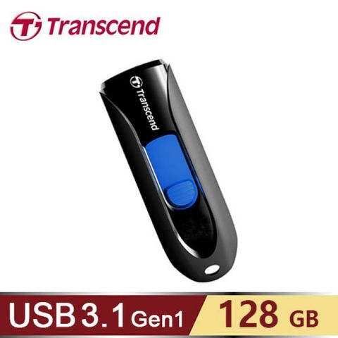 【Transcend 創見】JetFlash 790 128G USB 3.1 隨身碟 黑色最高讀取速度為90MB/s
