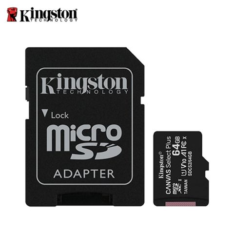 【Kingston 金士頓】Canvas Select Plus microSD 64GB 記憶卡 [SDCS2/64GB]符合 Android A1 效能等級