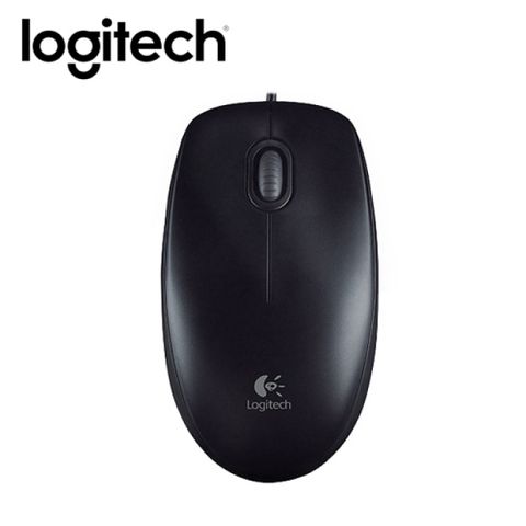 【logitech 羅技】M100r 有線光學滑鼠-黑色雙手均適用的舒適設計