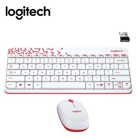 【Logitech 羅技】MK240 NANO無線鍵鼠組 白色防潑濺設計
