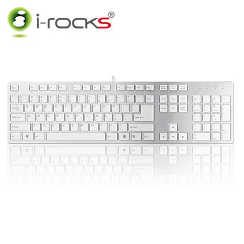【iRocks】IRK01 巧克力超薄鍵盤 - 銀色簡潔方型巧克力剪刀腳按鍵