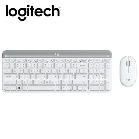 【Logitech 羅技】MK470 超薄無線鍵鼠組/珍珠白纖薄的靜音無線鍵鼠組
