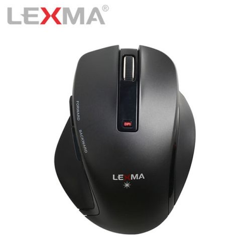 【LEXMA 雷馬】2.4GHZ 無線藍光滑鼠 M830R 黑色人體工學設計