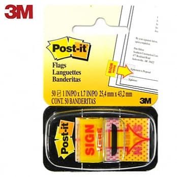 3M 680-9 /  SIGN HERE可再貼抽取式標籤 (12包)