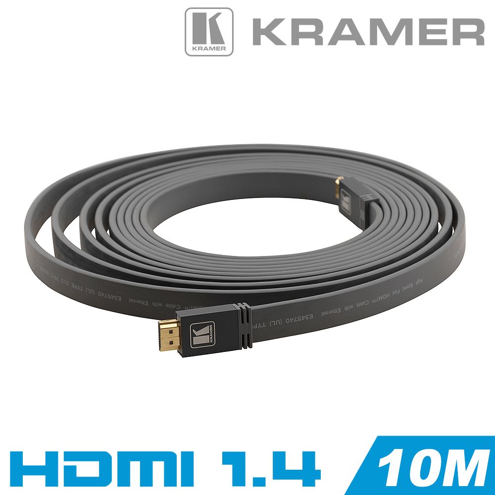 KRAMER HDMI1.4 高畫質影音扁線(10M) 含乙太網路- PChome 24h購物