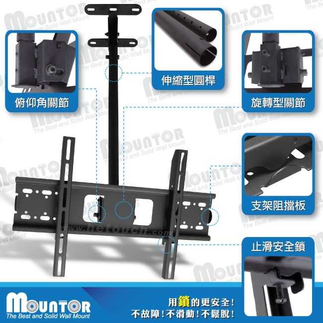 Wll untH俯仰角關節 Best a  Wall MoThe Best    Wall MountThe Be伸縮型圓桿The 旋轉型關節 and  Wall MountThe Best and Solid st and Solid Wall M用鎖的更安全!不故障!不滑動!不鬆脫!支架阻擋板The Best and止滑安全鎖The Best and Solid Wall Mount