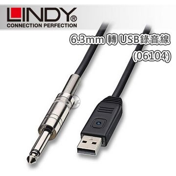 LINDY 林帝 吉他 6.3mm 轉 USB 錄音線 5m (06104)