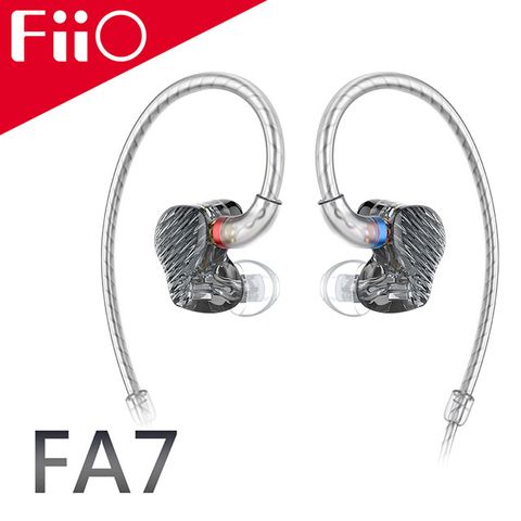 FiiO FA7 樓氏四單元動鐵MMCX單晶銅鍍銀可換線耳機(棱型透黑)