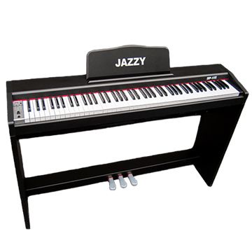 台灣Jazzy 88鍵 仿重鎚力度感應+送琴椅；鋼琴三踏板+雙耳機系統+簡約質感 電鋼琴，贈光碟+樂譜+保固，非電子琴音色