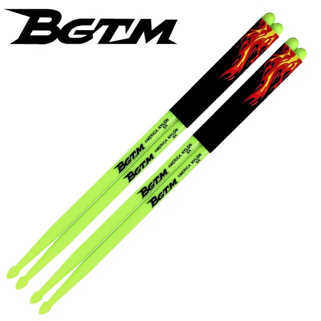 BGTM 嚴選AMERICA NYLON-5A尼龍鼓棒-黃色2入組