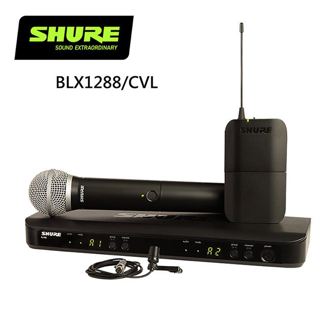 SHURE  BLX1288 / CVL 領夾式無線麥克風組合系統-原廠公司貨