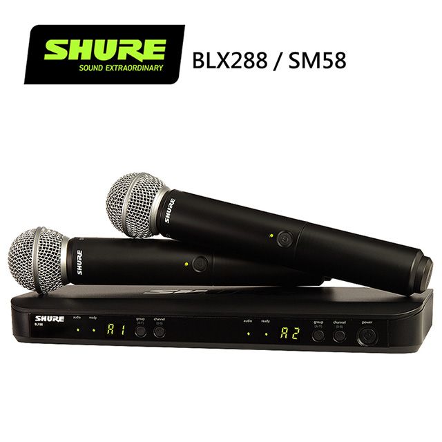 SHURE  BLX288 / SM58 雙手握無線人聲麥克風系統-原廠公司貨