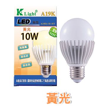 WallFree 窩自在 光然K-light全鑄鋁大廣角LED燈泡10W(黃光)-4入
