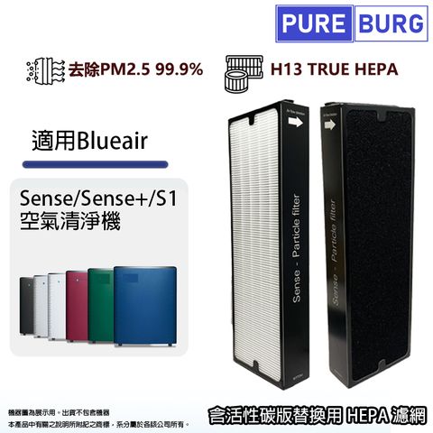 2入組適用【Blueair體感操控超靜音SENSE+空氣清淨機】Smokestop活性碳HEPA濾網