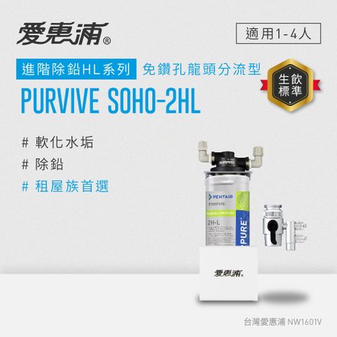 【愛惠浦公司貨】EVERPURE 極致DIY龍頭分流型淨水器(PURVIVE-SOHO 2HL)