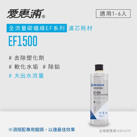 贈黑色帆布購物袋愛惠浦 EVERPURE EF1500碳纖活性碳濾芯(DIY更換)