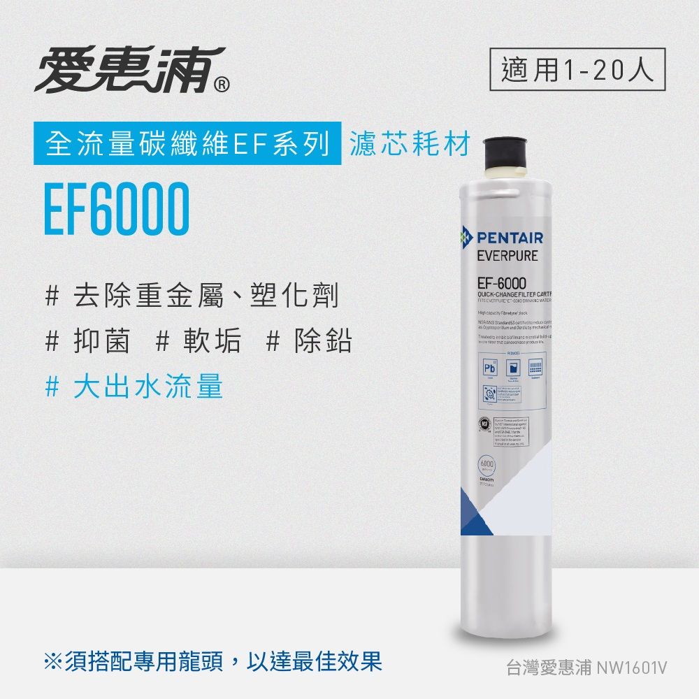 EVERPURE 愛惠浦 EF6000碳纖活性碳濾芯(DIY更換)