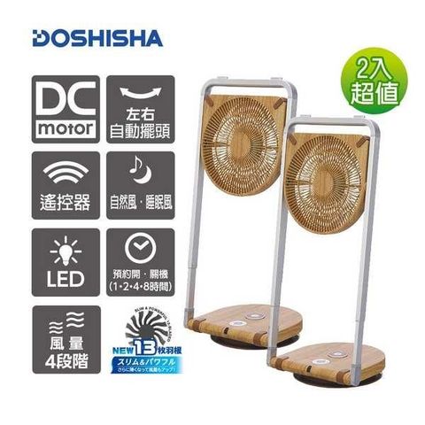 【南紡購物中心】 日本品牌DOSHISHA 摺疊風扇 FLS-252D NWD