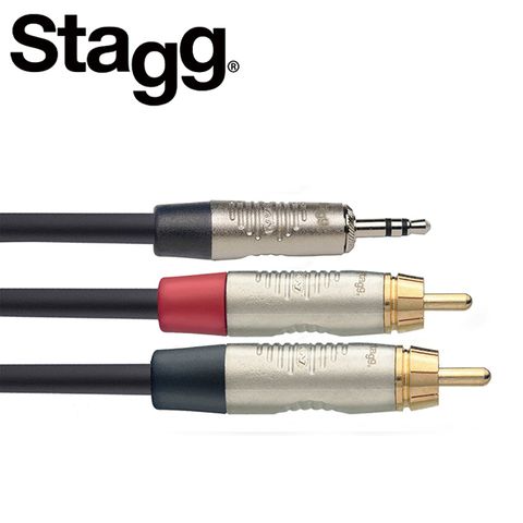 STAGG NYC3MPS2CMR 3M Y型音源線立體聲公頭 對 雙RCA公頭 原廠公司貨 商品保固有保障