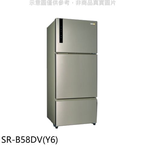 聲寶 580公升三門變頻冰箱香檳銀(贈7-11商品卡100元)【SR-B58DV(Y6)】