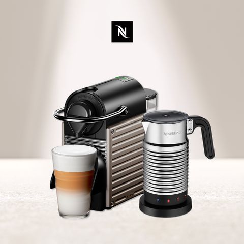▼經典奶泡機組▼Nespresso Pixie 膠囊咖啡機 Aeroccino4 全自動奶泡機組合(Pixie 可選色)