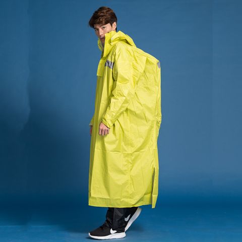 藏衫罩背背款-背包太空連身式風雨衣-黃