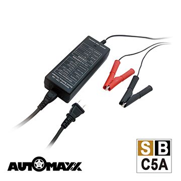 AutoMaxx ★ SBC-5A 智慧型12V電池專用電瓶充電器[ 通過國內BSMI認證 ] [ 防反接保護設計 ] [ 適用12V電池 ]