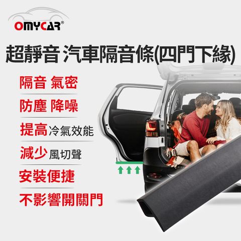 【OMyCar】氣密大師 超靜音汽車隔音條(四門下緣) 防噪音 防撞條 防塵條 防水條