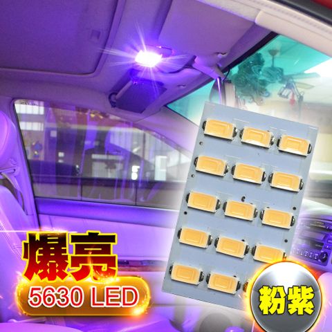 台製 15燈 5630 高亮度 高品質 省電車的LED系列 5630高亮度 15SMD板燈 紫光
