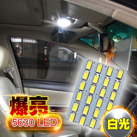 車的LED系列 板燈5630 24SMD白光-省電高亮度LED倒車燈/定位燈/牌照燈/行李箱燈/閱讀燈/方向燈