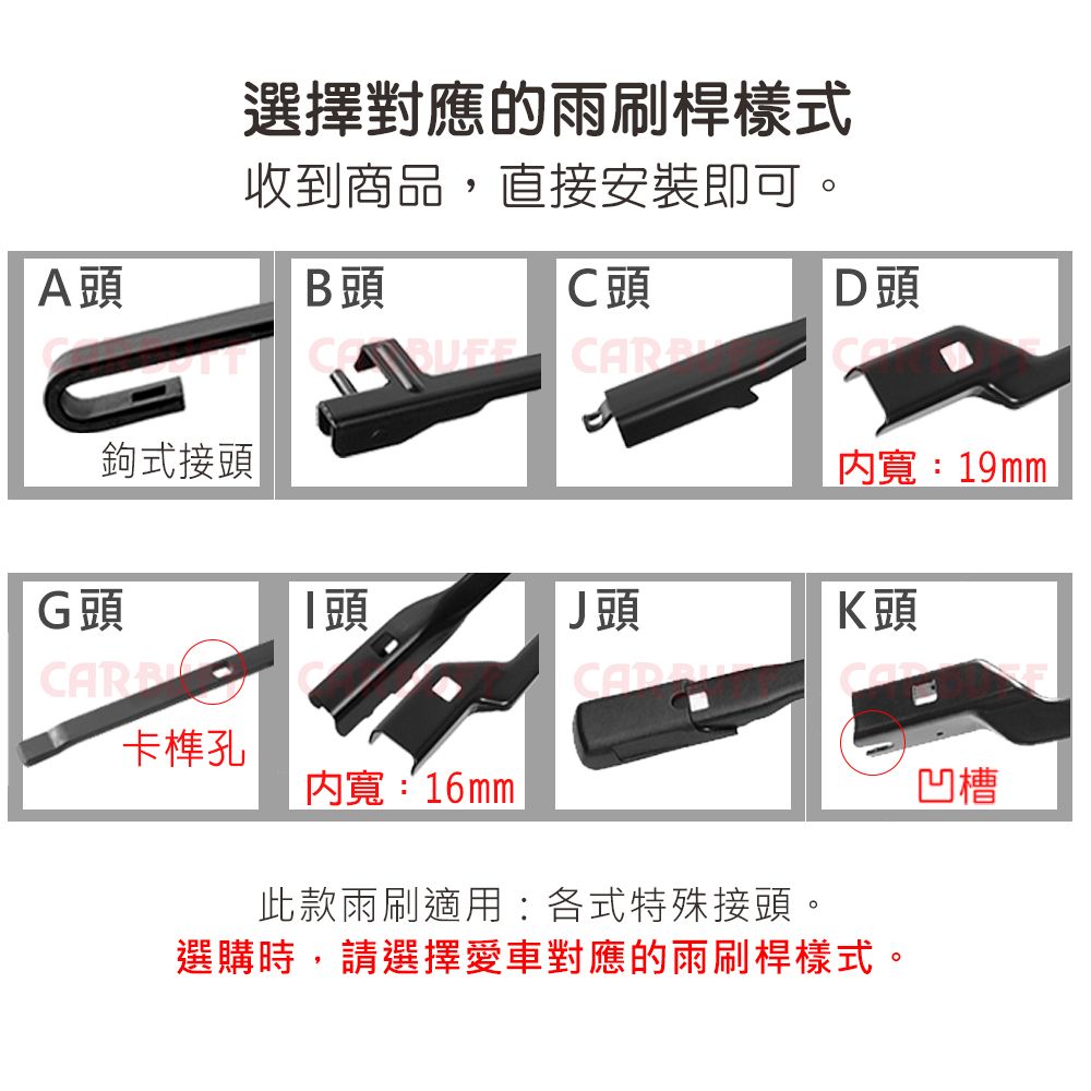 CARBUFF 車痴  強撥水矽膠專用軟骨雨刷 19吋/475mm