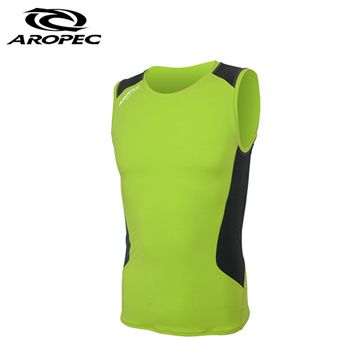 AROPEC  Compression Sleeveless Top II 男款運動機能壓力衣 背心 萊姆綠/黑