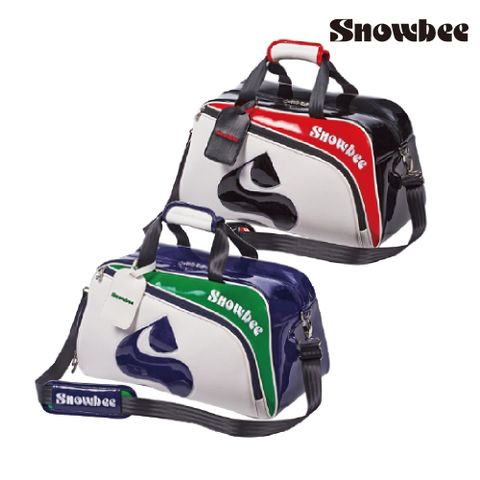 【Snowbee 司諾比】 亮皮高爾夫衣物袋 白綠/白紅 兩色可選(旅行袋 行李包 高爾夫手提包 可手提斜肩背)