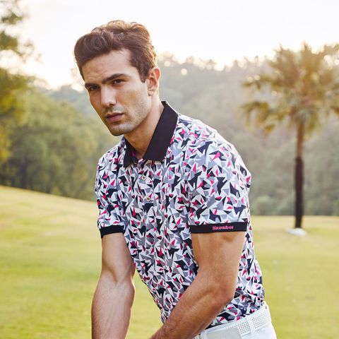【Snowbee 司諾比】夏威夷風短袖Polo衫 男款高爾夫球衫 (上衣 球衣 吸濕排汗衫 透氣運動服)