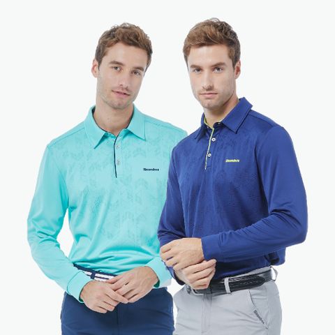 Snowbee Golf 提織浪花長袖Polo衫