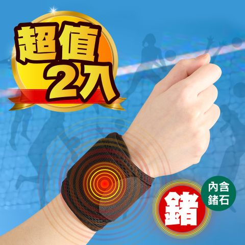 【JS嚴選】鍺元素台灣製高機能雙包覆護手腕(2入)