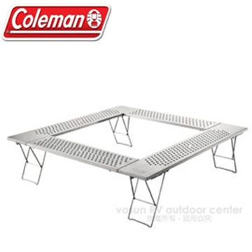 Coleman 輕量化不鏽鋼圍爐桌.烤肉桌.焚火台邊桌.置物架(附收納袋) / 輕量易收納 / 登山.露營爐具.炊具 /CM-0397
