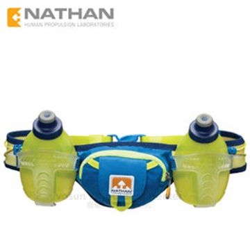 ★輕量.透氣.快乾★美國 NATHAN Trail Mix 雙專業水壺腰包-300ml_NA4625NU 藍/黃