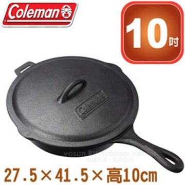 Coleman 美國 10吋經典鑄鐵附蓋平底鍋_CM-21880