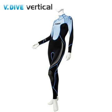 V.DIVE 威帶夫   女魅系列 女版高彈超薄潛水服 淺藍
