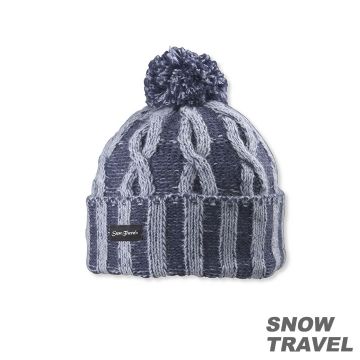 SNOW TRAVEL 雪之旅 SNOWTRAVEL 圓球防風保暖羊毛帽(藍色)  兩入