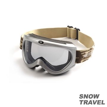 SNOW TRAVEL 雪之旅 SNOWTRAVEL 抗UV防霧護鏡(防BB彈)(銀色)  兩入