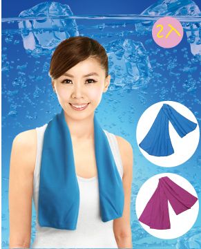 強力推薦魔術冰涼巾,涼感紗,輕薄急速降溫,通過專利SGS認証台灣製造30*75CM(2入)