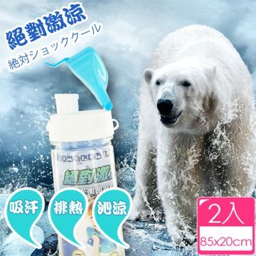 ECO COOLING -運動水壺型專用涼感巾(藍)2入組