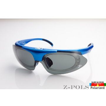 【Z-POLS全新款 】強化型質感藍 寶麗來偏光 可配度數頂級運動太陽眼鏡，原裝上市