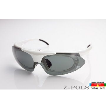 【Z-POLS全新設計新款 】強化型質感白 保麗來偏光 可配度數頂級運動太陽眼鏡，原裝上市