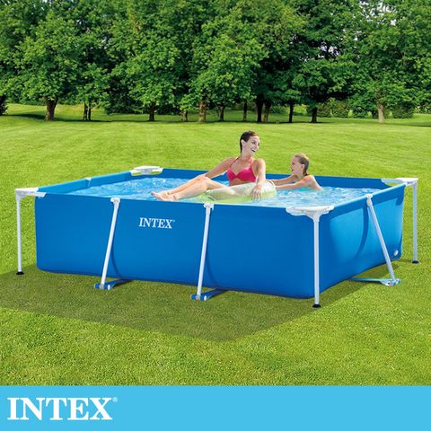 INTEX 簡易裝長方型框架游泳池/戲沙池220x150x60cm(1662L) 6歲+(28270)